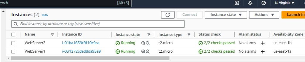 EC2 Instances status